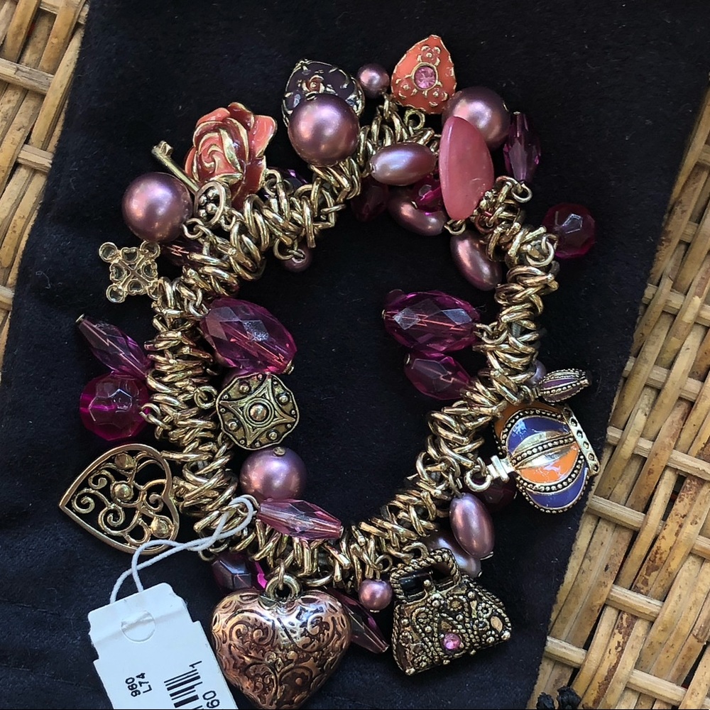 Charm bracelet rose and crown- Liz Claiborne